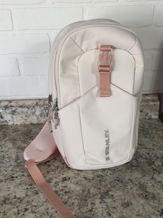 Stanley Handbags - Stanley White & Blush Pink Mini Sling Backpack